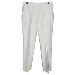 Theory White High Waist Elastic Trouser Pants High Rise Work Office Business 8